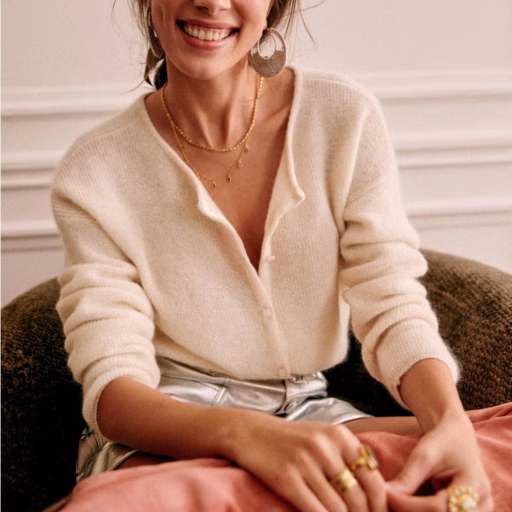 Sezane Gaspard Cardigan in Ecru Size XS